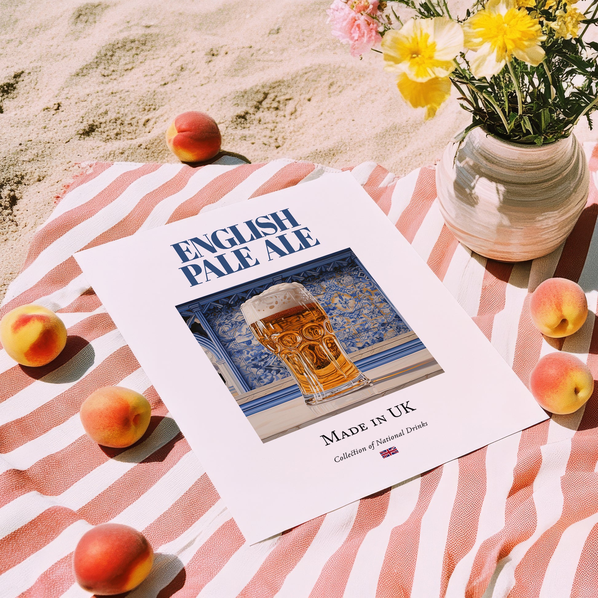 English Pale Ale – English Beer, Taproom Poster, unframed on coastal sand