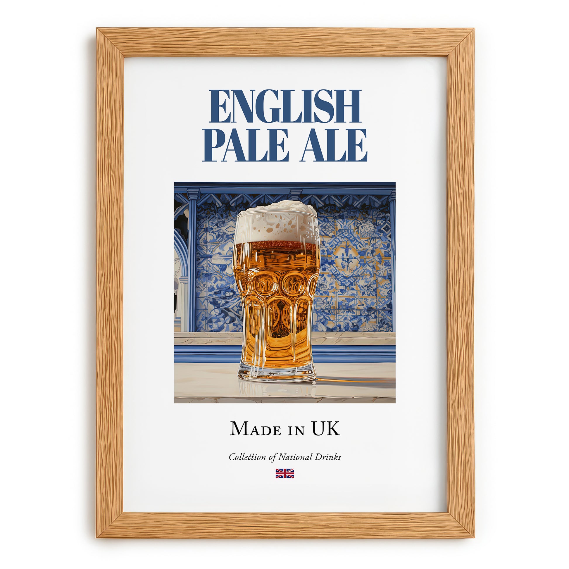 English Pale Ale – English Beer, Taproom Poster, set in oak frame