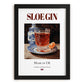 Sloe Gin – English Spirit Drink, Sky Bar Poster, in sleek black frame
