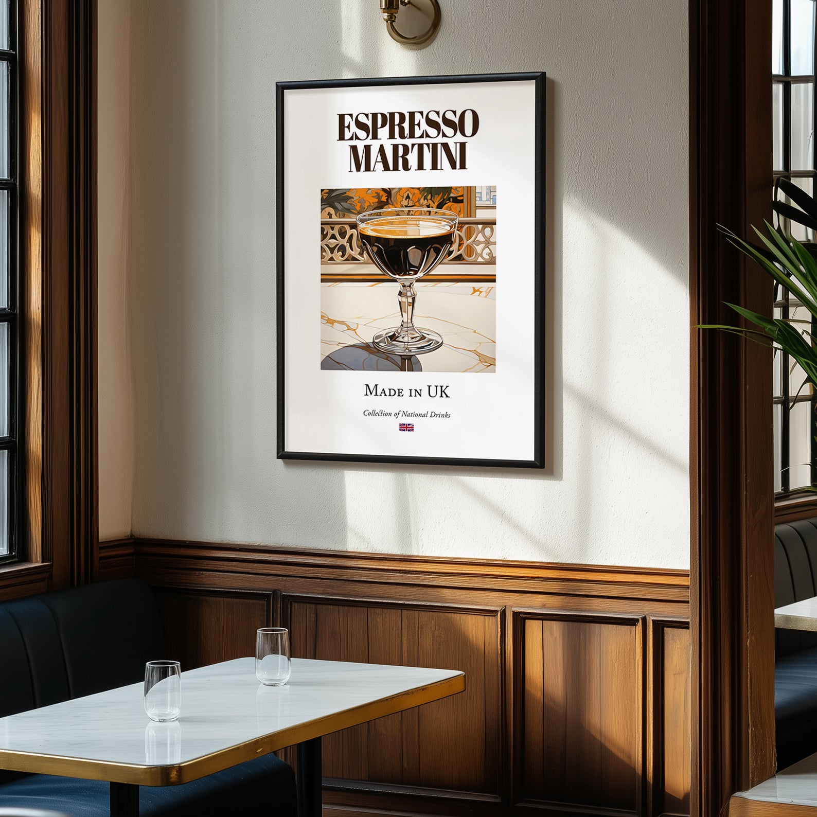 Espresso Martini – English Cocktail Drink, Cocktail Lounge Print, clean layout with no caption