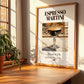 Espresso Martini – English Cocktail Drink, Cocktail Lounge Print, no-text version framed in wood