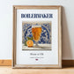 Boilermaker – English Cocktail Drink, Beach Bar Print, in wooden frame leaning on the floor