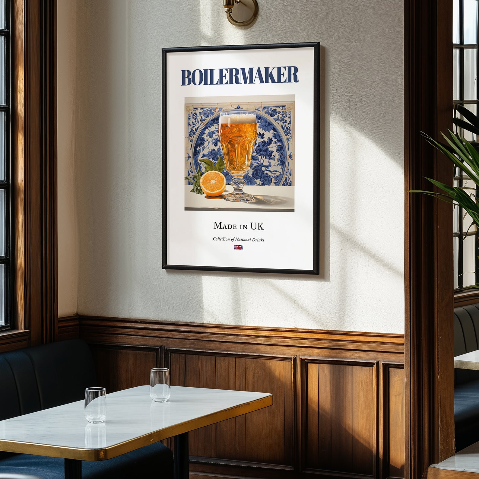 Boilermaker – English Cocktail Drink, Beach Bar Print, clean layout with no caption