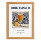 Boilermaker – English Cocktail Drink, Beach Bar Print, set in oak frame