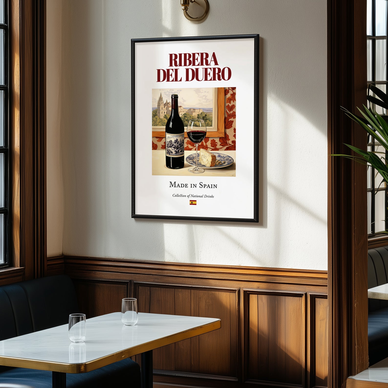 Ribera del Duero – Spanish Red Wine, Wine Bar Poster, clean layout with no caption