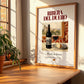 Ribera del Duero – Spanish Red Wine, Wine Bar Poster, no-text version framed in wood