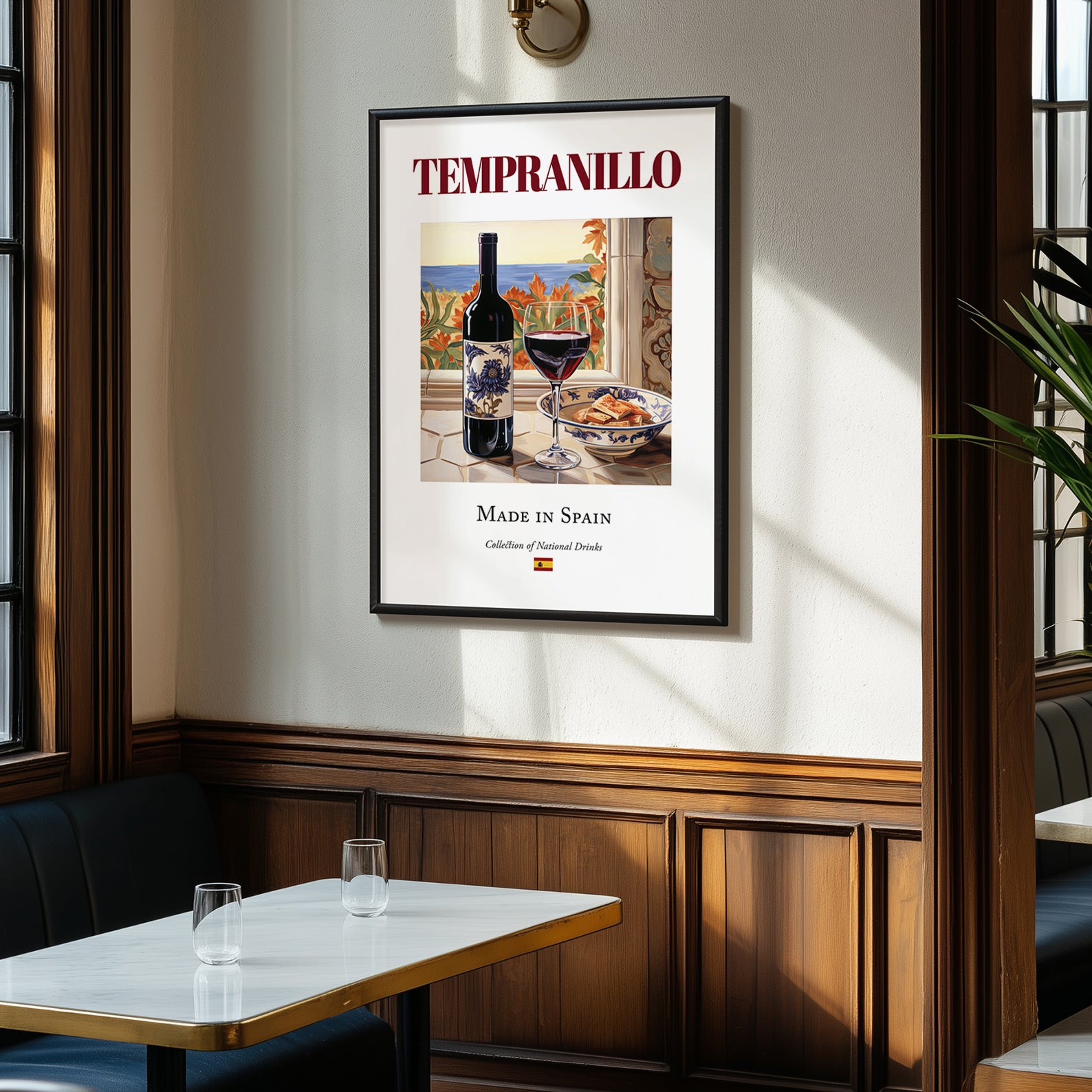 Tempranillo – Spanish Red Wine, Enoteca Illustration, clean layout with no caption