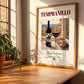 Tempranillo – Spanish Red Wine, Enoteca Illustration, no-text version framed in wood