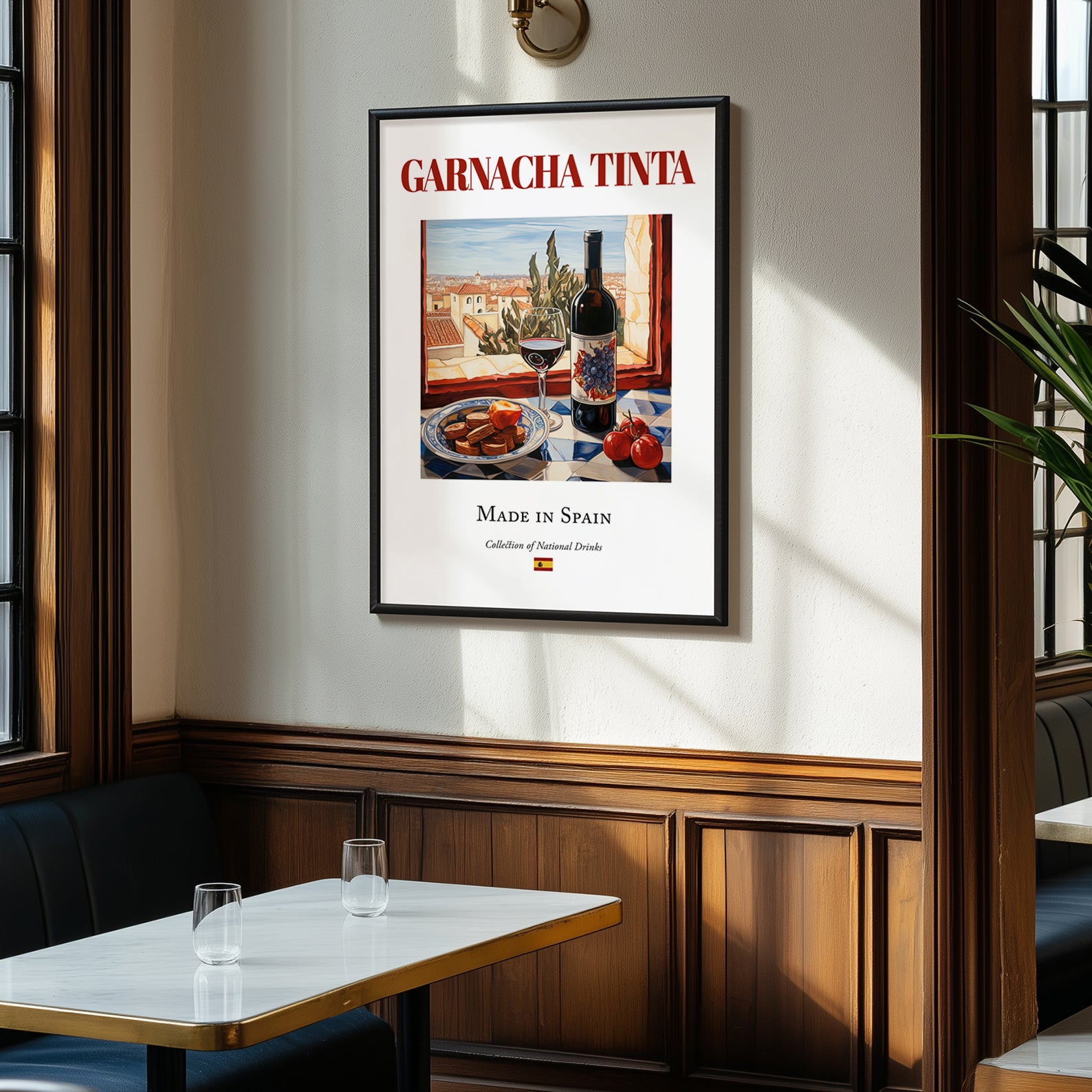 Garnacha tinta – Spanish Red Wine, Vinoteca Wall Art, clean layout with no caption
