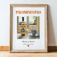 Palomino Fino – Spanish White Wine, Vineyard Terrace Print, in wooden frame leaning on the floor
