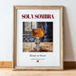 Sol y Sombra – Spanish Cocktail Drink, Cocktail Lounge Wall Art, in wooden frame leaning on the floor