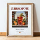 Zurracapote – Spanish Cocktail Drink, Sky Bar Print, in wooden frame leaning on the floor