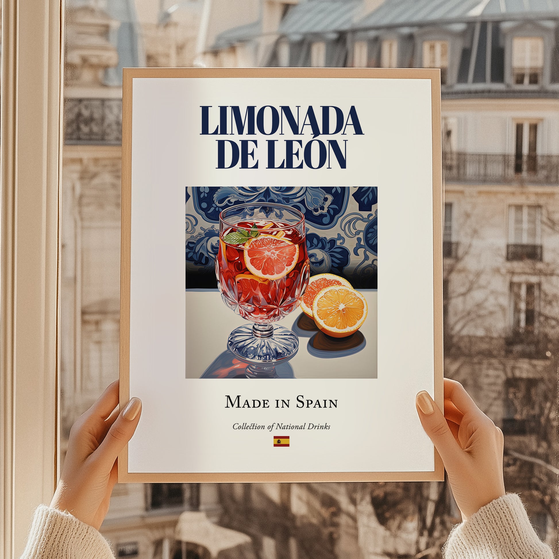 Limonada de León – Spanish Beverage Drink, Jazz Bar Wall Decor, styled in a charming Paris street view
