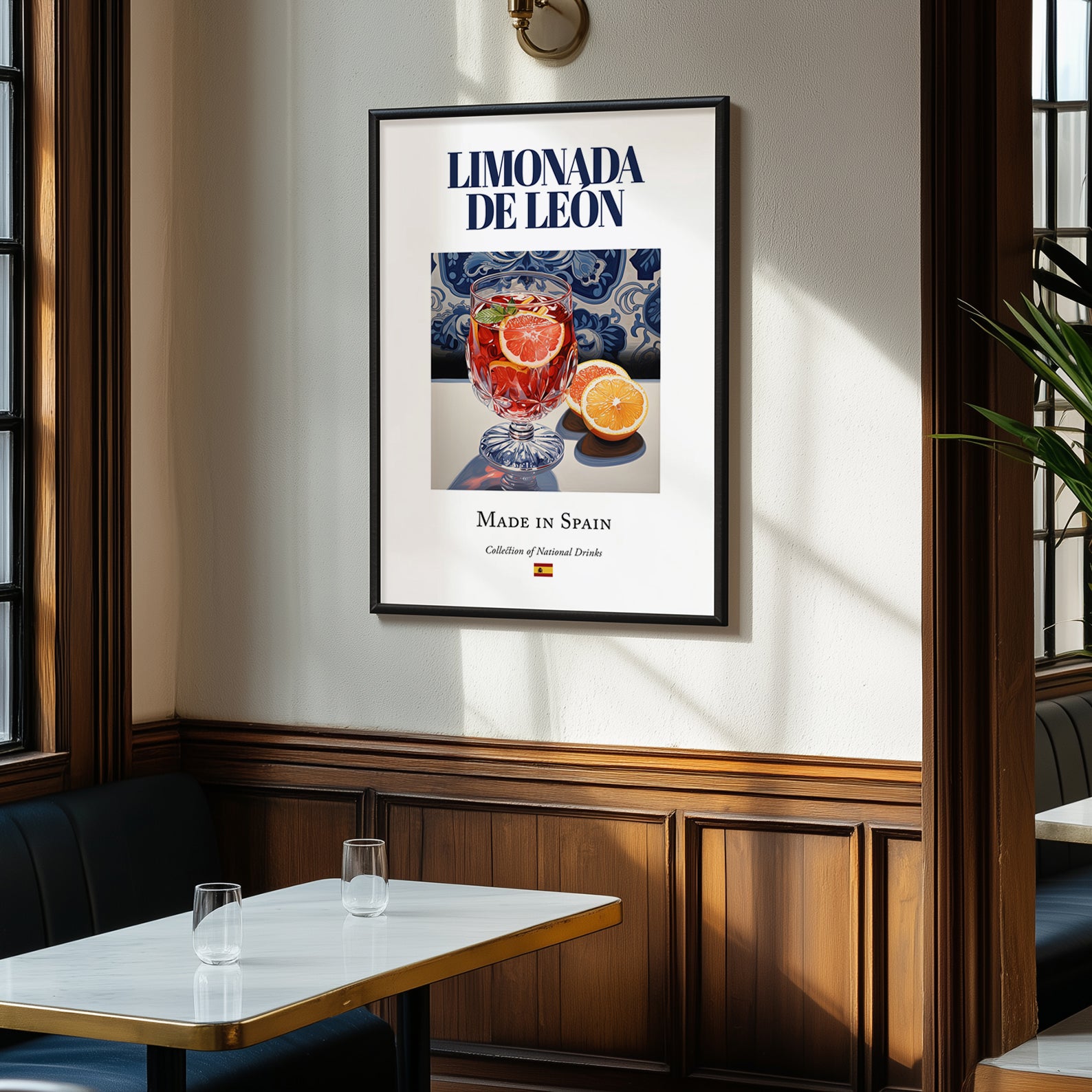 Limonada de León – Spanish Beverage Drink, Jazz Bar Wall Decor, clean layout with no caption