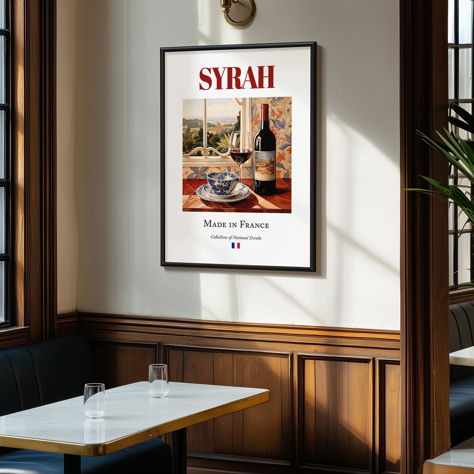 Syrah – French Red Wine, Vinoteca Poster, clean layout with no caption
