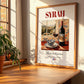 Syrah – French Red Wine, Vinoteca Poster, no-text version framed in wood