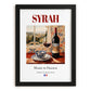 Syrah – French Red Wine, Vinoteca Poster, in sleek black frame