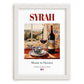 Syrah – French Red Wine, Vinoteca Poster, placed in minimal white frame
