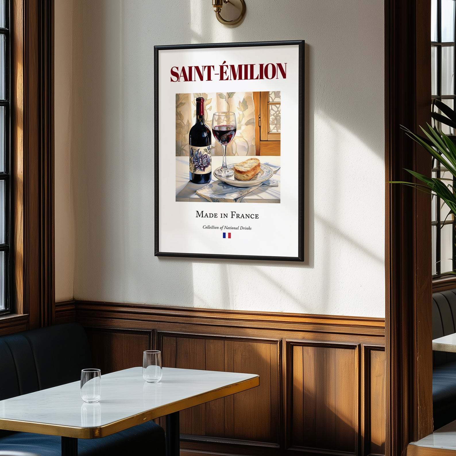 Saint-Émilion – French Red Wine, Wine Bar Wall Art, clean layout with no caption