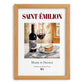 Saint-Émilion – French Red Wine, Wine Bar Wall Art, set in oak frame