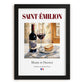 Saint-Émilion – French Red Wine, Wine Bar Wall Art, in sleek black frame