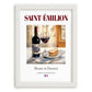 Saint-Émilion – French Red Wine, Wine Bar Wall Art, placed in minimal white frame
