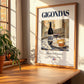 Gigondas – French Red Wine, Wine Bar Poster, no-text version framed in wood