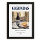 Gigondas – French Red Wine, Wine Bar Poster, in sleek black frame
