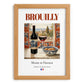 Brouilly – French Red Wine, Wine Bar Print, set in oak frame
