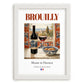 Brouilly – French Red Wine, Wine Bar Print, placed in minimal white frame