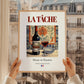 La Tâche – French Red Wine, Wine Bar Illustration, styled in a charming Paris street view