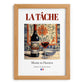 La Tâche – French Red Wine, Wine Bar Illustration, set in oak frame