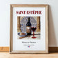 Saint-Estèphe – French Red Wine, Wine Bar Still Life, in wooden frame leaning on the floor