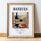Banyuls – French Dessert Wine, Vineyard Terrace Art, in wooden frame leaning on the floor