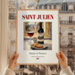Saint-Julien – French Red Wine, Vinoteca Wall Art, styled in a charming Paris street view