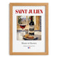 Saint-Julien – French Red Wine, Vinoteca Wall Art, set in oak frame