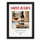 Saint-Julien – French Red Wine, Vinoteca Wall Art, in sleek black frame