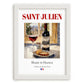 Saint-Julien – French Red Wine, Vinoteca Wall Art, placed in minimal white frame