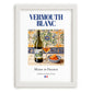 Vermouth blanc – French Liqueur Drink, Hotel Lobby Poster, placed in minimal white frame