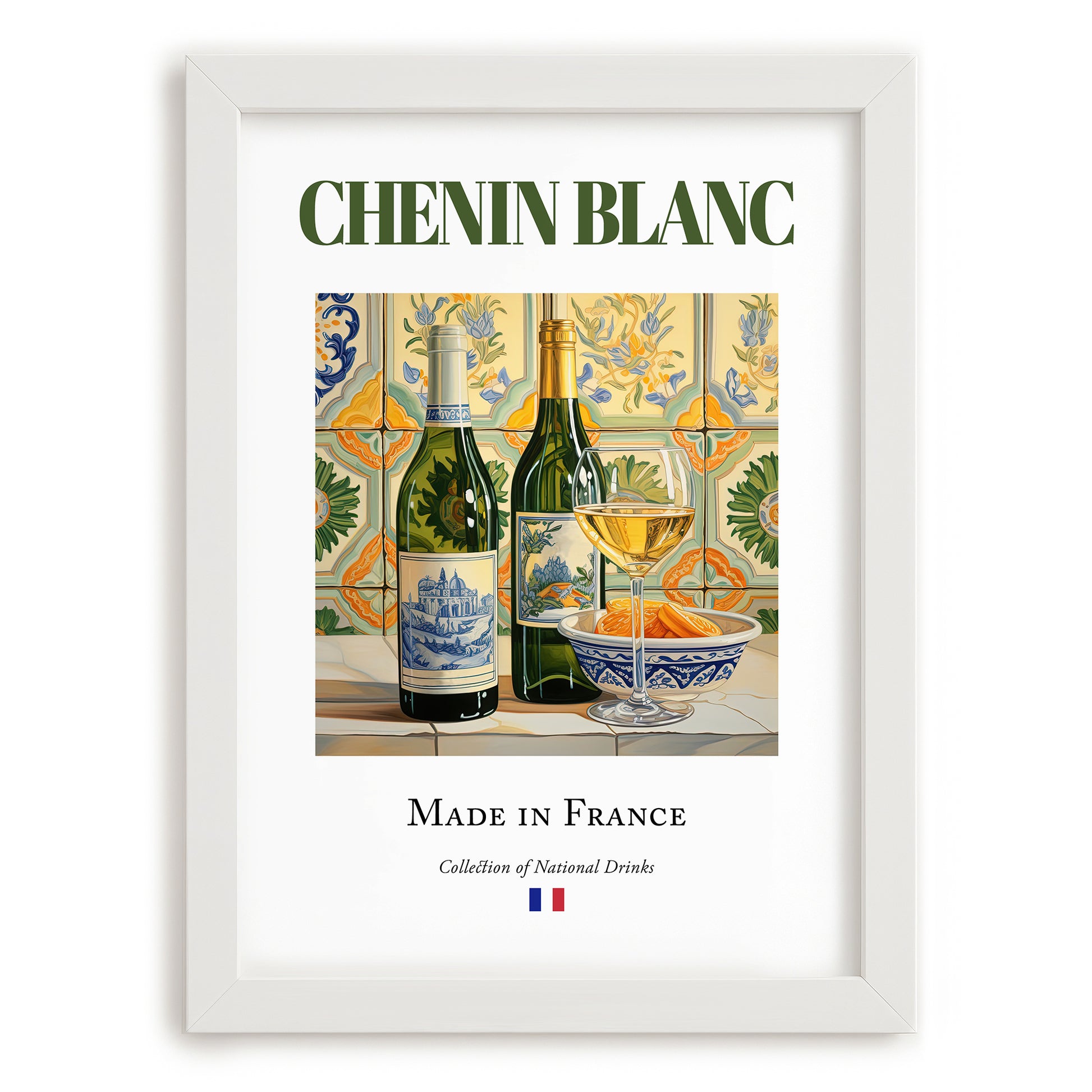 Chenin Blanc – French White Wine, Vinoteca Poster, placed in minimal white frame