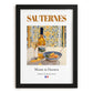 Sauternes – French Dessert Wine, Enoteca Still Life, in sleek black frame