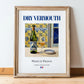 Dry Vermouth – French Liqueur Drink, Sky Bar Wall Decor, in wooden frame leaning on the floor