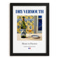 Dry Vermouth – French Liqueur Drink, Sky Bar Wall Decor, in sleek black frame