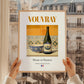 Vouvray – French White Wine, Wine Bar Wall Art, styled in a charming Paris street view