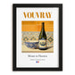 Vouvray – French White Wine, Wine Bar Wall Art, in sleek black frame