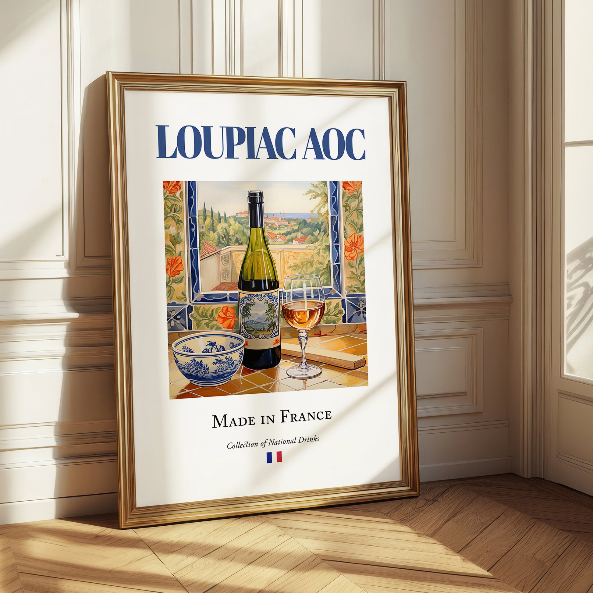 Loupiac AOC – French Dessert Wine, Vineyard Terrace Wall Decor
