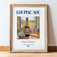 Loupiac AOC – French Dessert Wine, Vineyard Terrace Wall Decor, in wooden frame leaning on the floor