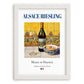 Alsace Riesling – French White Wine, Bodega Wall Decor, placed in minimal white frame