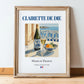 Clairette de Die – French Sparkling Wine, Vinoteca Poster, in wooden frame leaning on the floor