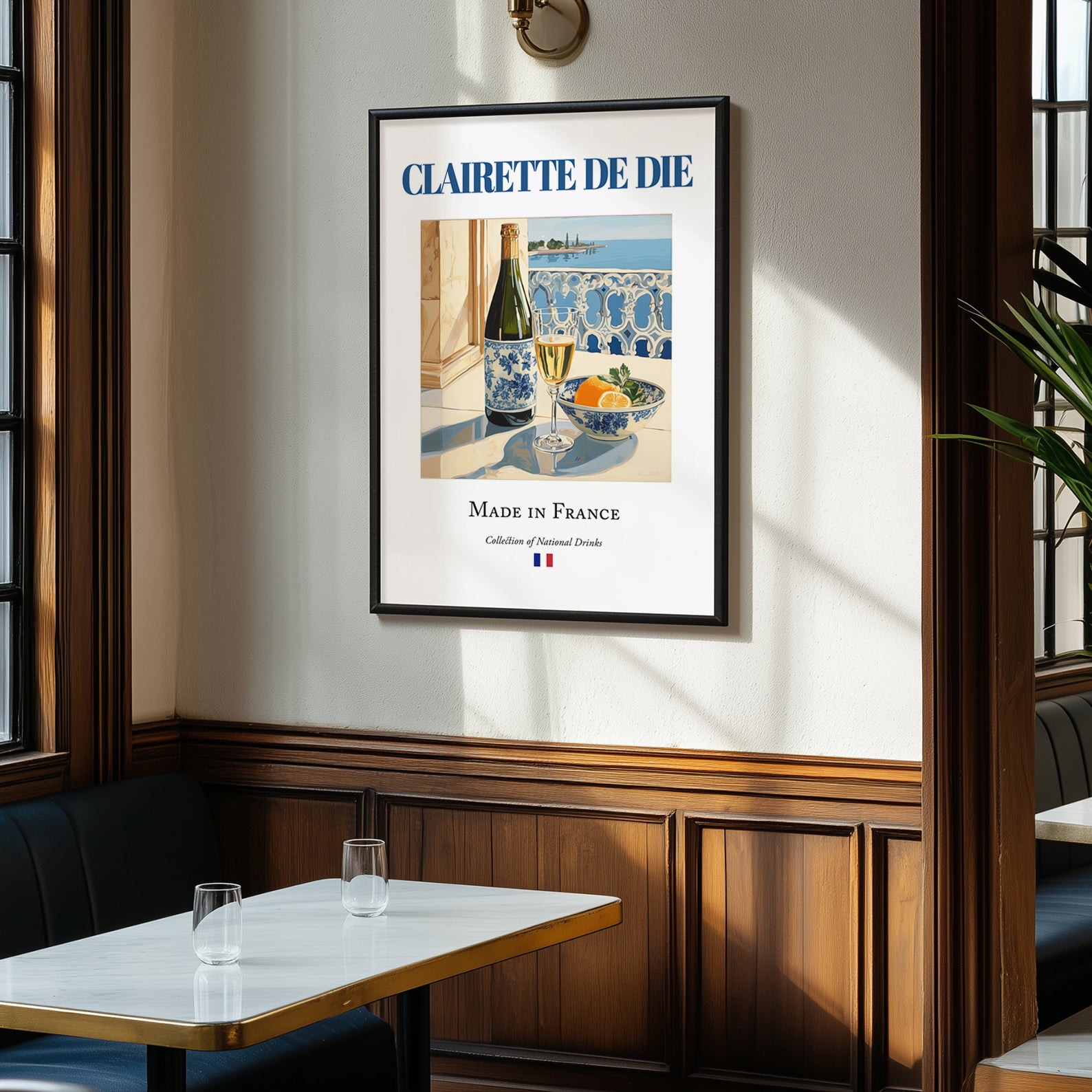Clairette de Die – French Sparkling Wine, Vinoteca Poster, clean layout with no caption
